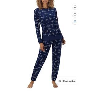 Harry Potter Wizarding World Women's 2Pc Blue Velour Lounge Pajama Set-Size L